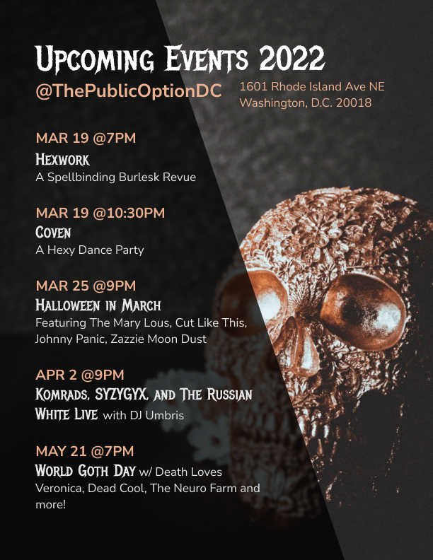 Event Flyer for Public Option DC upcoming events