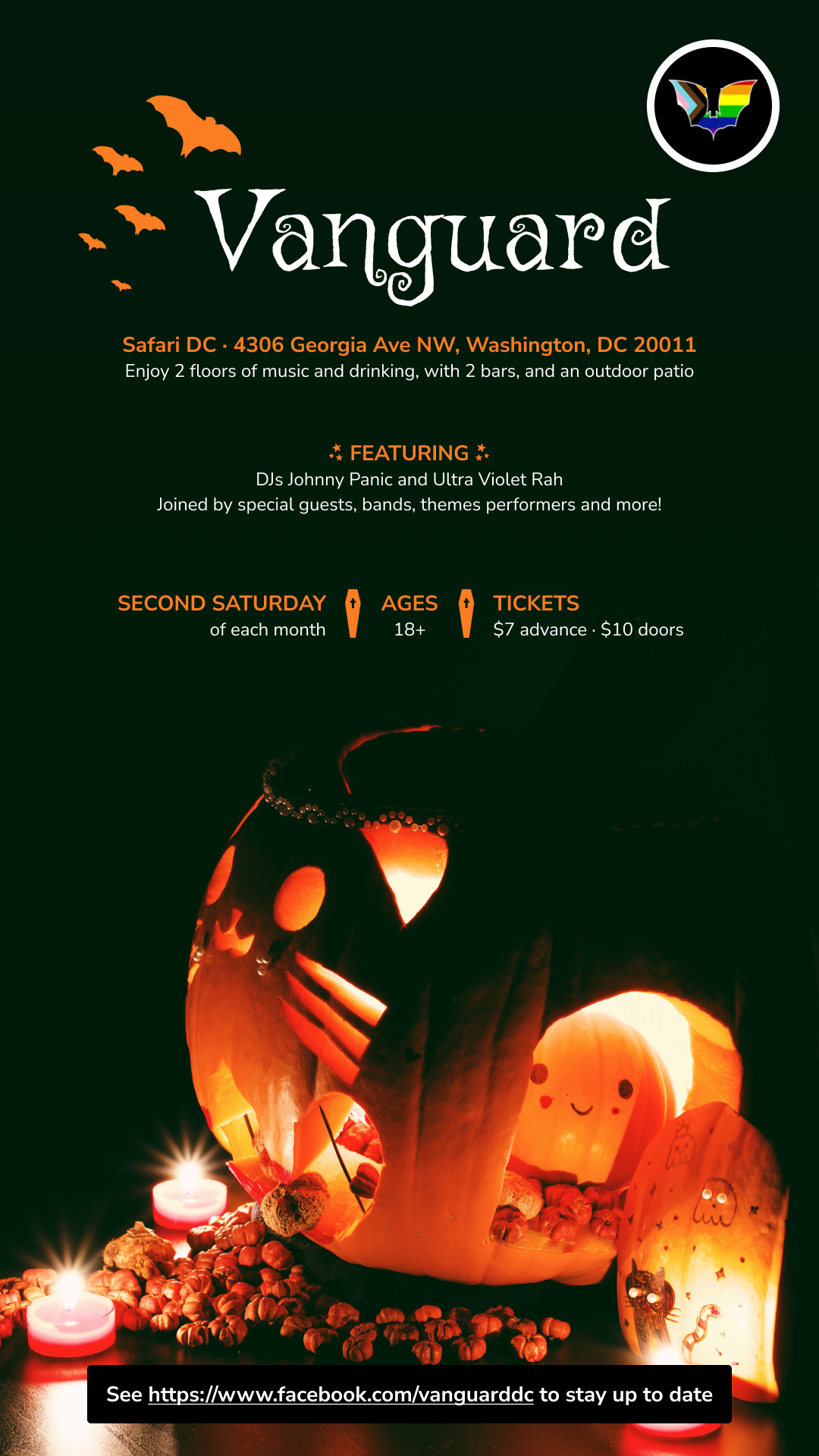 Event flyer design with cute pumpkins