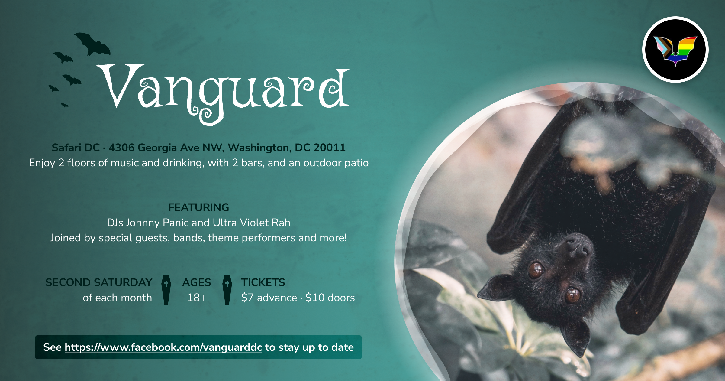 Event flyer design with bat