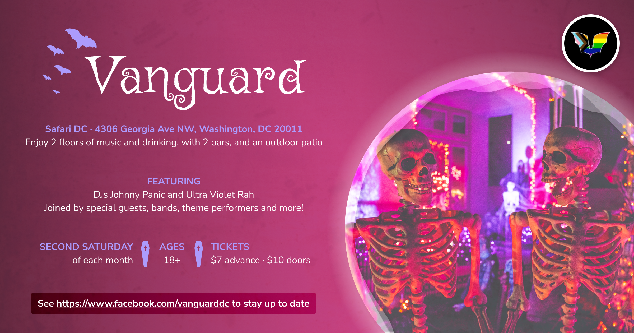 Event flyer design with skeletons