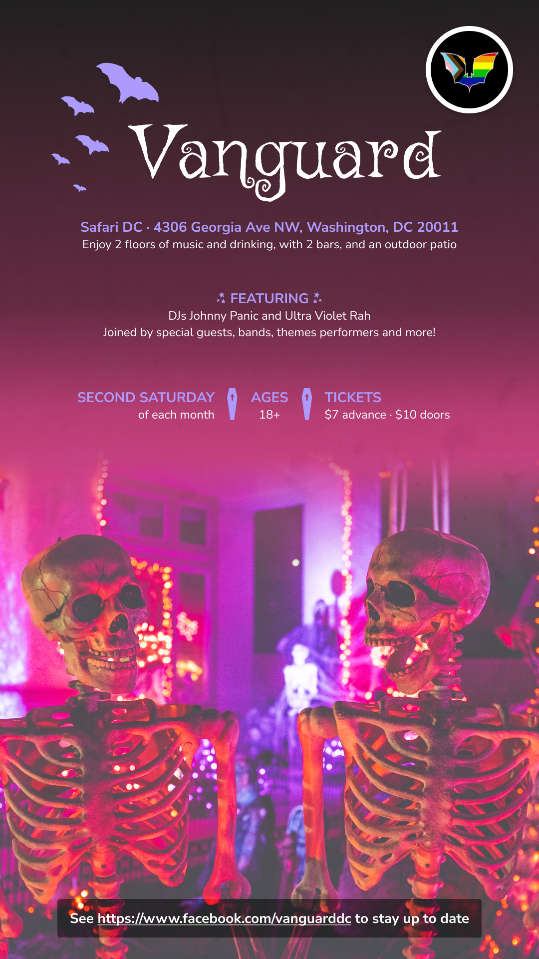 Event flyer design with skeletons
